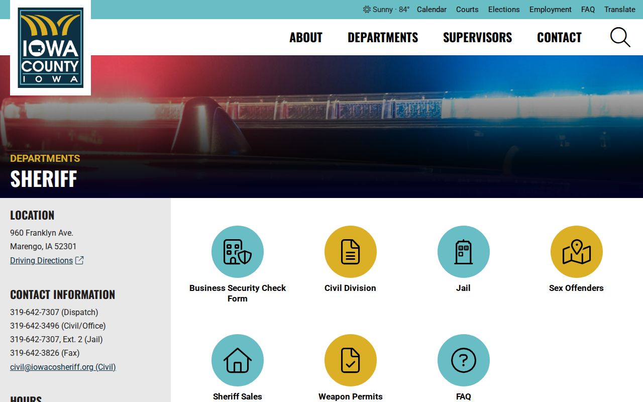 Iowa County warrant lookup sheriff office contacts