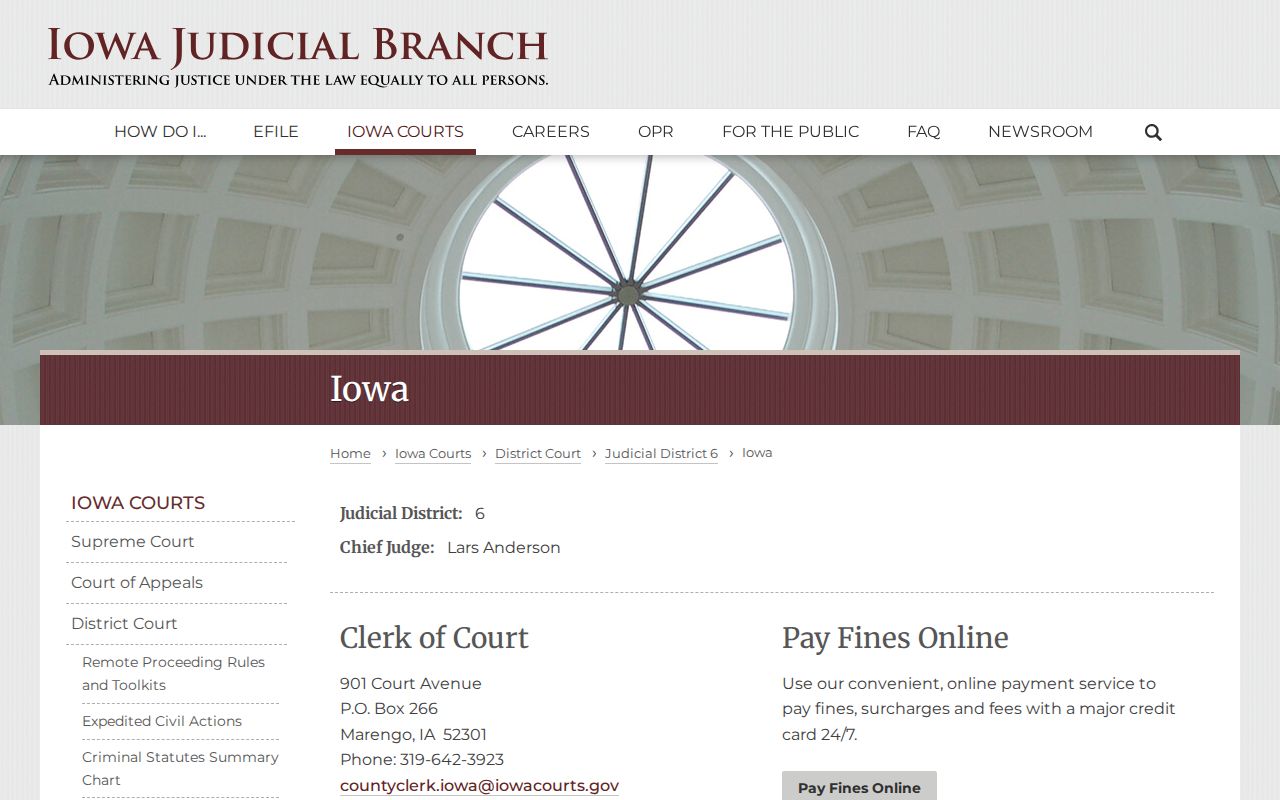 Iowa County active warrant clerk and District 6 contact