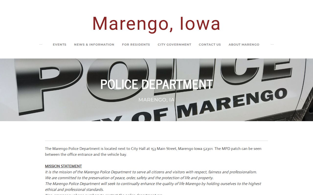 Iowa County active warrant route through Marengo Police